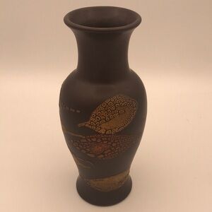 VTG/MCM Royal‎ Haeger 10" Earth Wrap Pottery Vase Brown Crackle EX